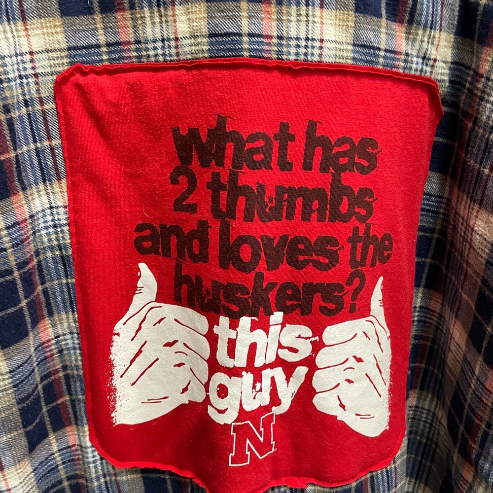 Nebraska Cornhusker one of a kind men's quilted flannel